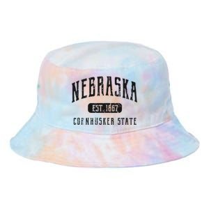 Nebraska Distressed Sports Design Tie Dye Newport Bucket Hat