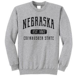 Nebraska Distressed Sports Design Tall Sweatshirt