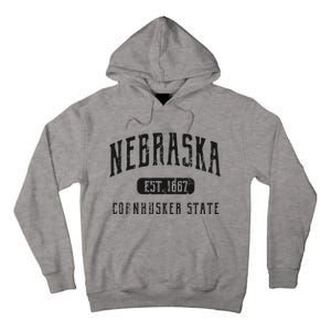 Nebraska Distressed Sports Design Tall Hoodie