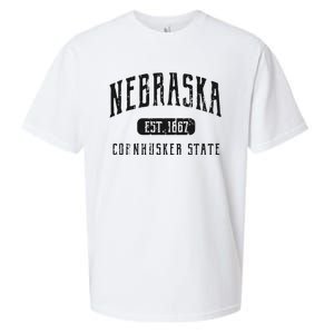 Nebraska Distressed Sports Design Sueded Cloud Jersey T-Shirt