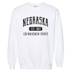 Nebraska Distressed Sports Design Garment-Dyed Sweatshirt