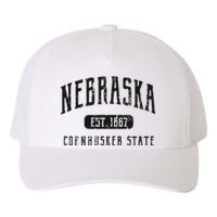 Nebraska Distressed Sports Design Yupoong Adult 5-Panel Trucker Hat