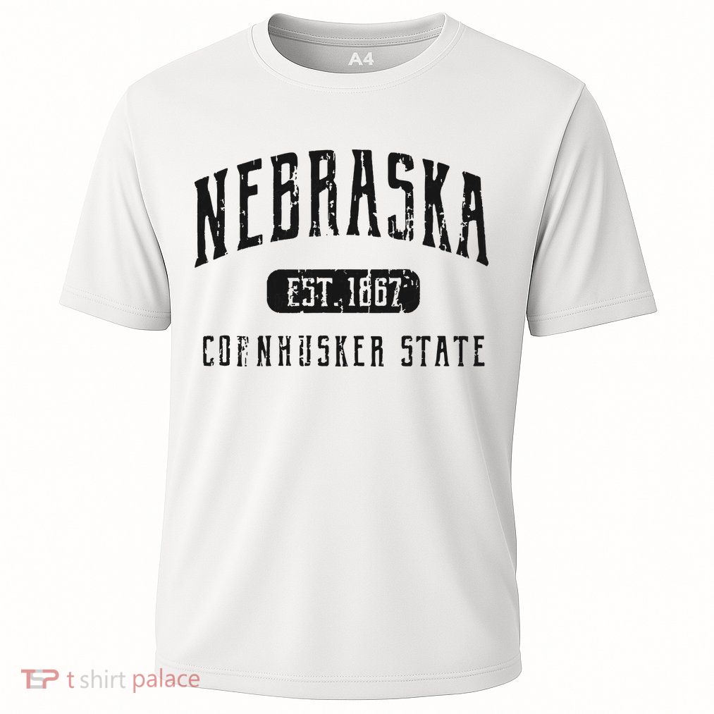 Nebraska Distressed Sports Design Performance Shirt