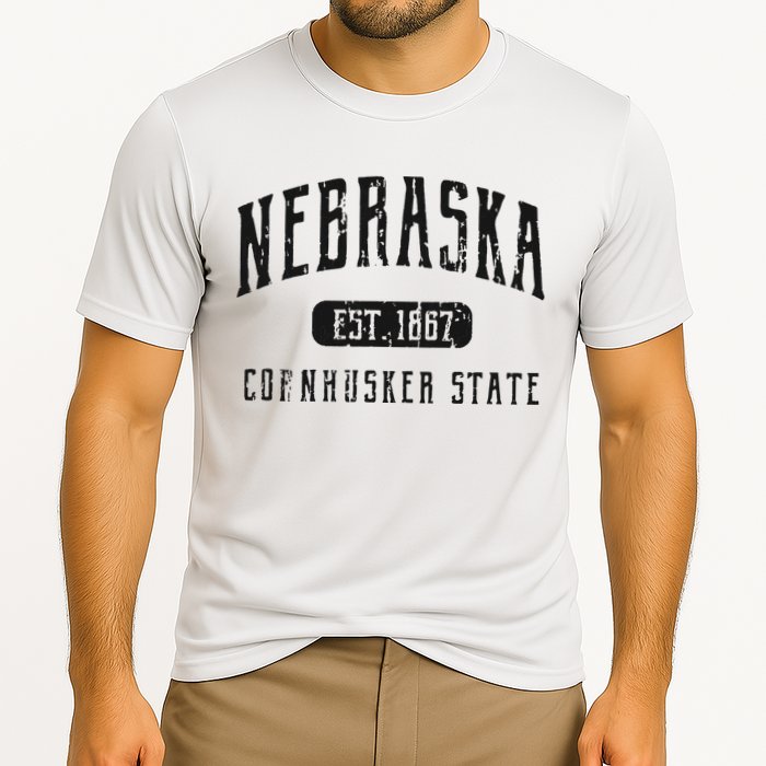 Nebraska Distressed Sports Design Cooling Performance Crew T-Shirt