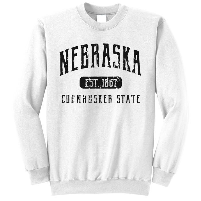 Nebraska Distressed Sports Design Sweatshirt