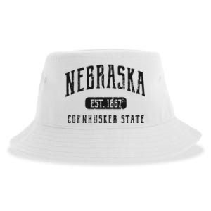 Nebraska Distressed Sports Design Sustainable Bucket Hat