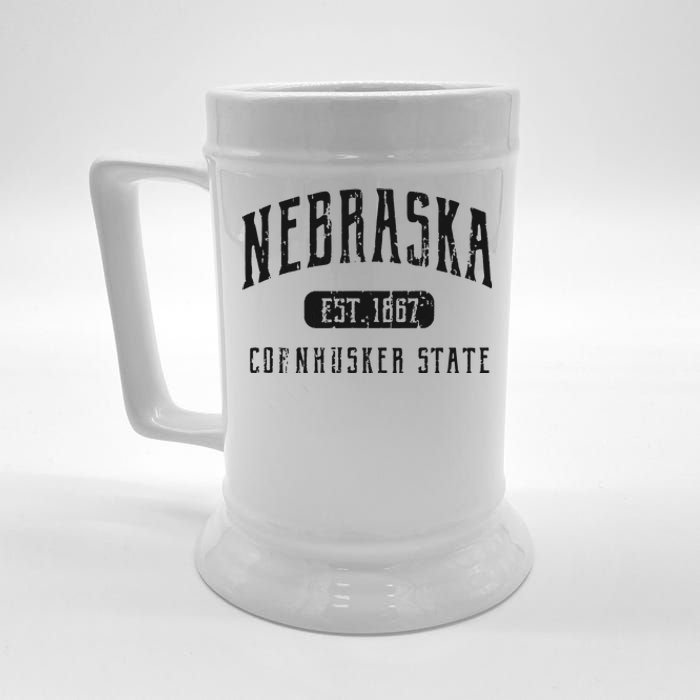 Nebraska Distressed Sports Design Beer Stein