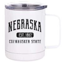 Nebraska Distressed Sports Design 12 oz Stainless Steel Tumbler Cup