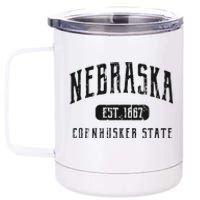 Nebraska Distressed Sports Design 12 oz Stainless Steel Tumbler Cup