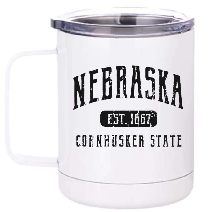 Nebraska Distressed Sports Design 12 oz Stainless Steel Tumbler Cup