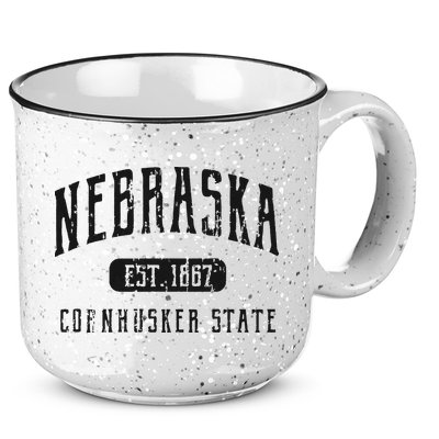 Nebraska Distressed Sports Design 15oz Campfire Ceramic Mug