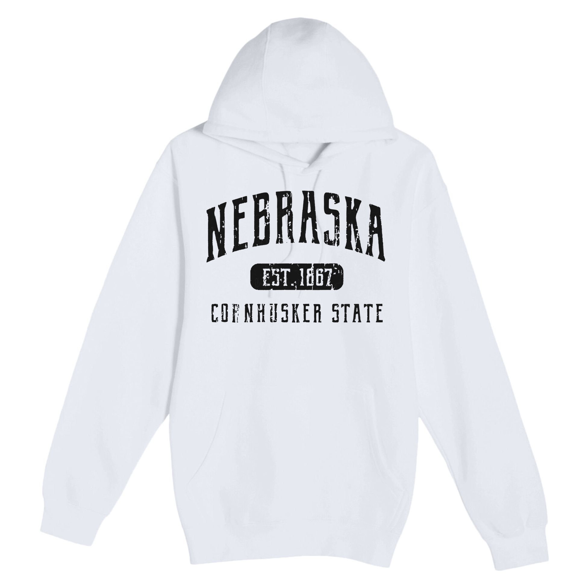 Nebraska Distressed Sports Design Premium Pullover Hoodie