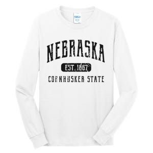 Nebraska Distressed Sports Design Tall Long Sleeve T-Shirt