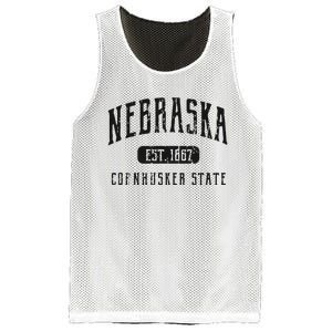 Nebraska Distressed Sports Design Mesh Reversible Basketball Jersey Tank