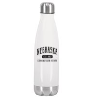 Nebraska Distressed Sports Design Stainless Steel Insulated Water Bottle