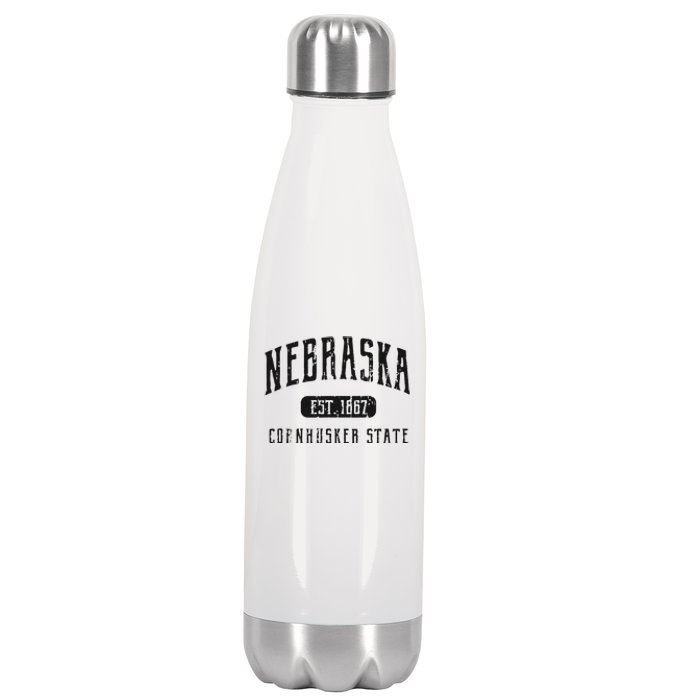 Nebraska Distressed Sports Design Stainless Steel Insulated Water Bottle