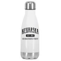 Nebraska Distressed Sports Design Stainless Steel Insulated Water Bottle