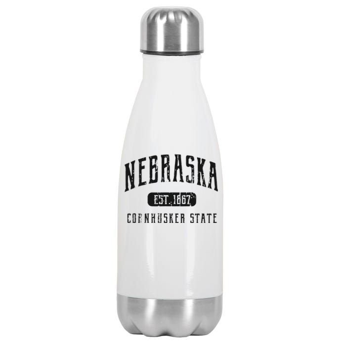 Nebraska Distressed Sports Design Stainless Steel Insulated Water Bottle