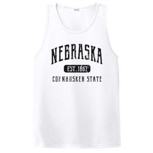 Nebraska Distressed Sports Design PosiCharge Competitor Tank