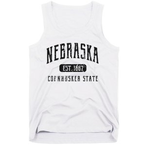 Nebraska Distressed Sports Design Tank Top