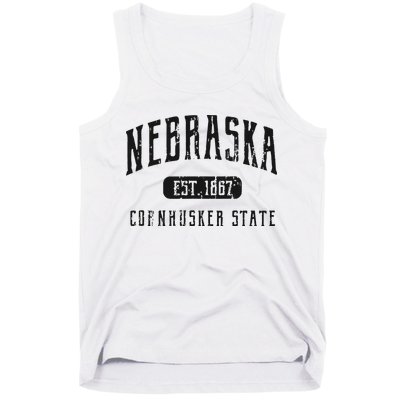 Nebraska Distressed Sports Design Tank Top