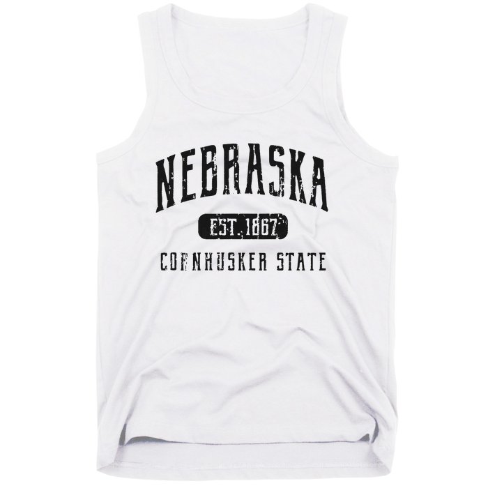 Nebraska Distressed Sports Design Tank Top