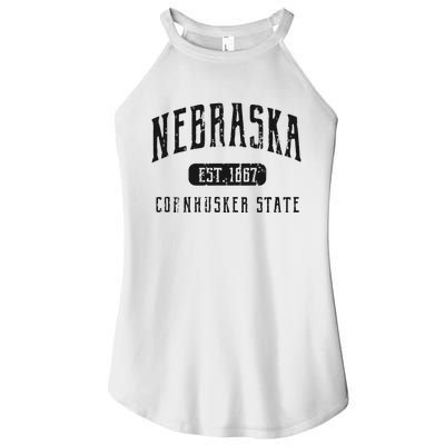 Nebraska Distressed Sports Design Women's Perfect Tri Rocker Tank