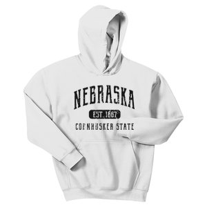 Nebraska Distressed Sports Design Kids Hoodie