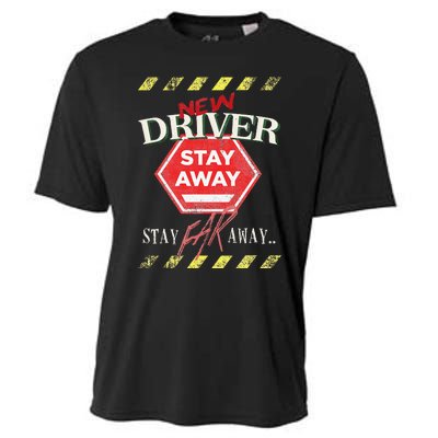 New Driver Stay Far Away Student Driving Instructor Cooling Performance Crew T-Shirt