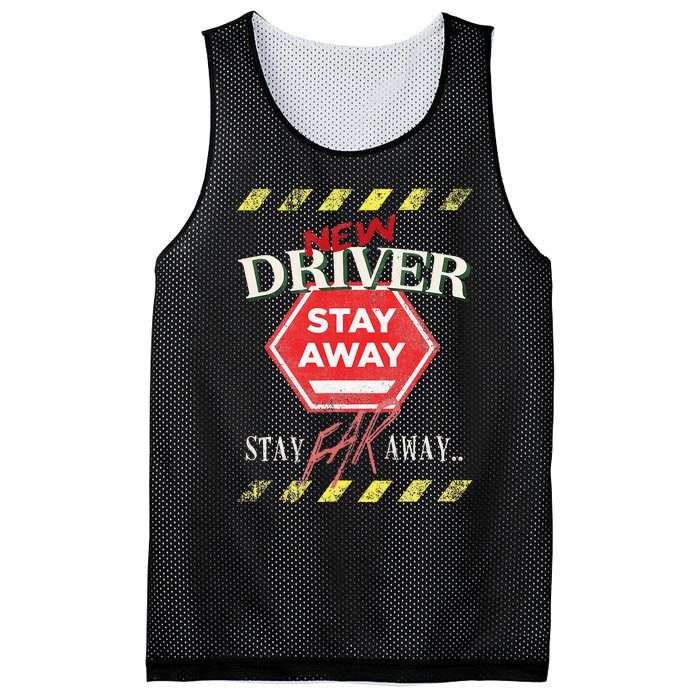 New Driver Stay Far Away Student Driving Instructor Mesh Reversible Basketball Jersey Tank