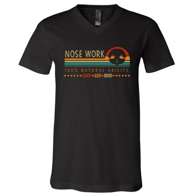 Nosework Dog Sport Training Nose Work Scent Work For Dogs V-Neck T-Shirt