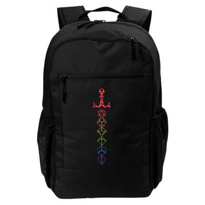 Nerdy Dice Set Collector Sword Lgbt Pride D20 Daily Commute Backpack