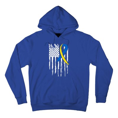 National Down Syndrome Awareness Month American Flag T21 Gift Hoodie