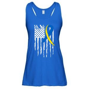 National Down Syndrome Awareness Month American Flag T21 Gift Ladies Essential Flowy Tank