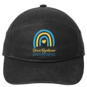 National Down Syndrome Awareness Month Retro Rainbow T21 7-Panel Snapback Hat