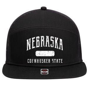 Nebraska Distressed Sports 7 Panel Mesh Trucker Snapback Hat