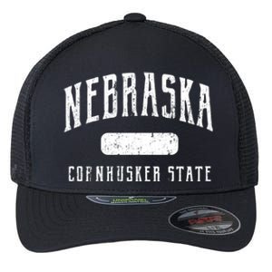 Nebraska Distressed Sports Flexfit Unipanel Trucker Cap