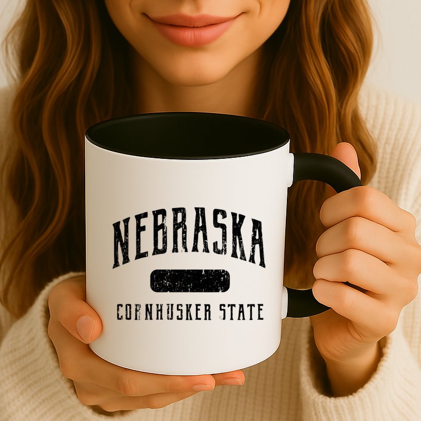 Nebraska Distressed Sports Mug