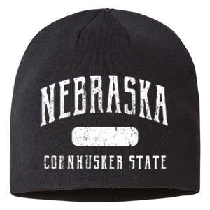 Nebraska Distressed Sports Sustainable Beanie