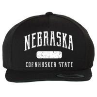 Nebraska Distressed Sports Wool Snapback Cap