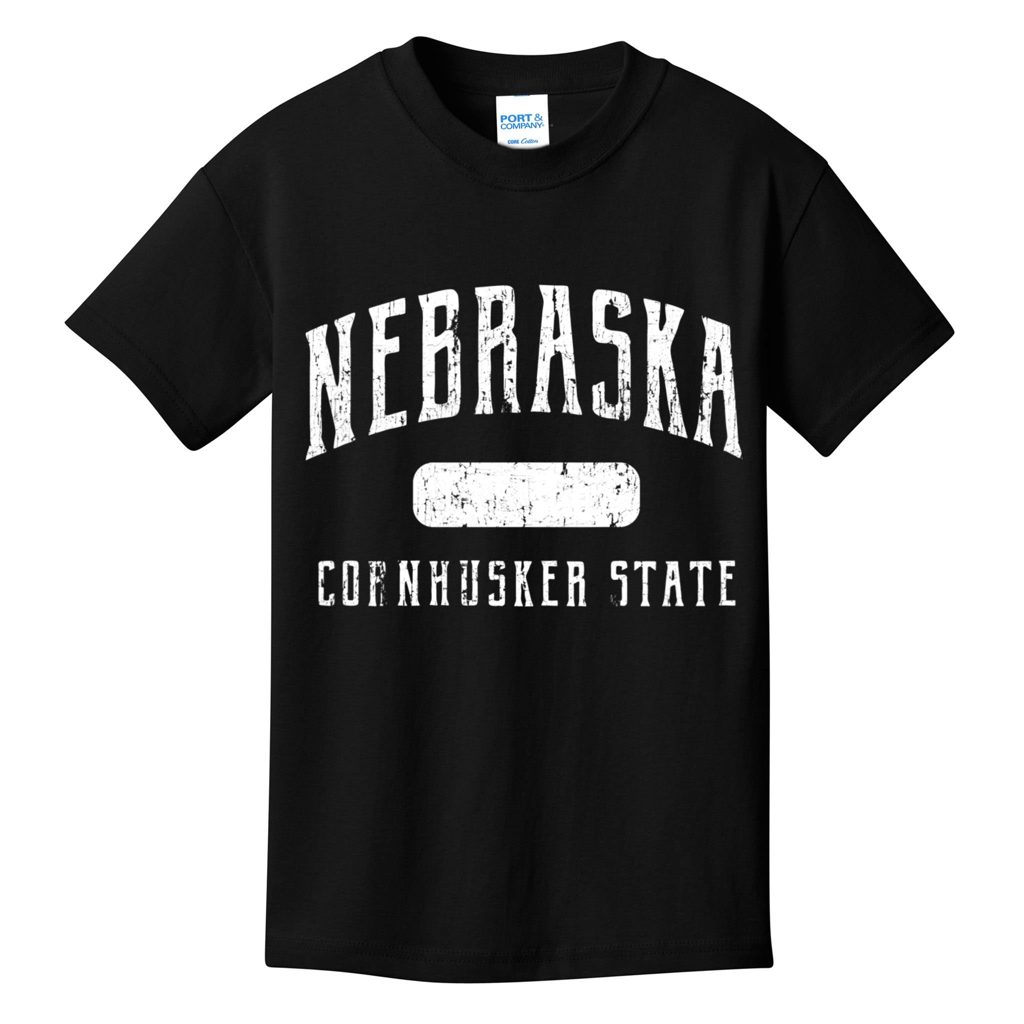 Nebraska Distressed Sports Kids T-Shirt