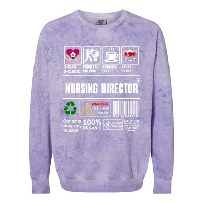 Nursing Director Skills Problem Solving Coffee Wine Gift Colorblast Crewneck Sweatshirt