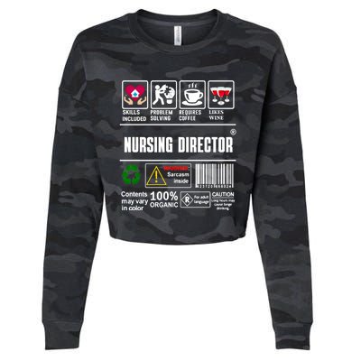 Nursing Director Skills Problem Solving Coffee Wine Gift Cropped Pullover Crew