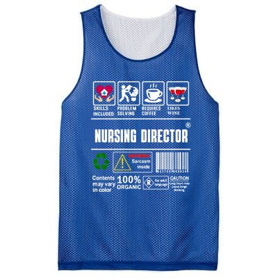 Nursing Director Skills Problem Solving Coffee Wine Gift Mesh Reversible Basketball Jersey Tank