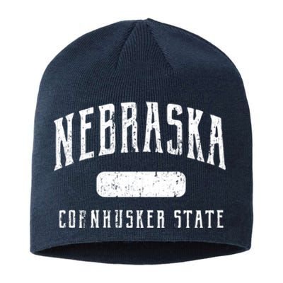 Nebraska Distressed Sports Design Sustainable Beanie