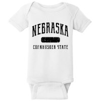 Nebraska Distressed Sports Design Baby Bodysuit