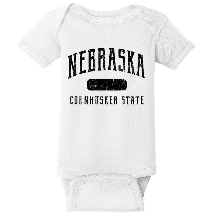 Nebraska Distressed Sports Design Baby Bodysuit