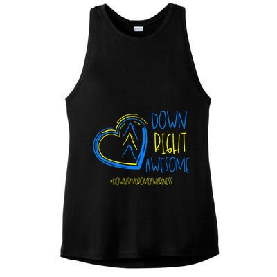 National Down Syndrome Awareness Month Down Right Awesome Ladies PosiCharge Tri-Blend Wicking Tank