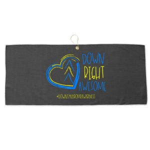 National Down Syndrome Awareness Month Down Right Awesome Large Microfiber Waffle Golf Towel