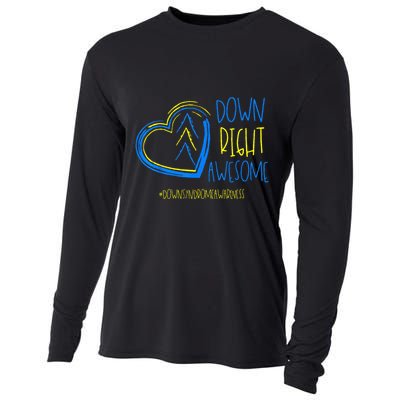 National Down Syndrome Awareness Month Down Right Awesome Cooling Performance Long Sleeve Crew